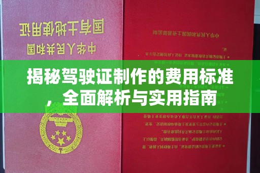 宜兴揭秘驾驶证制作的费用标准，全面解析与实用指南
